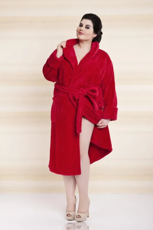 PODOMKA ELIZA DŁUGA CZERWONY PLUS SIZE